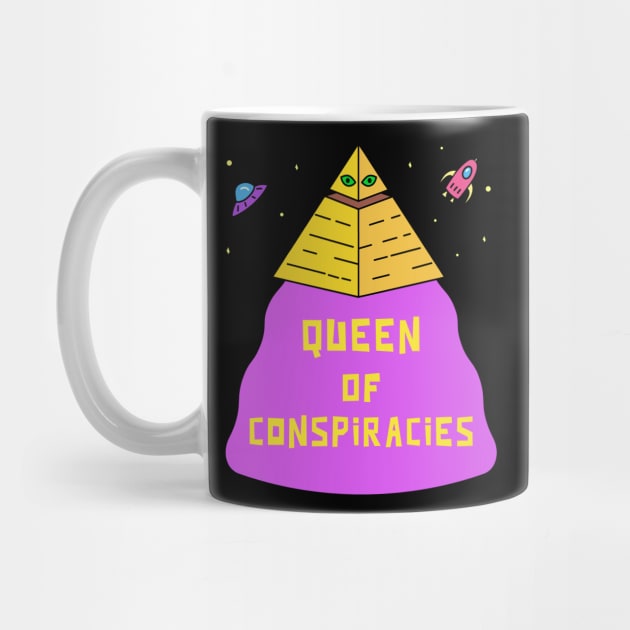 UFO Queen of Conspiracies for Humor-loving Outer Space Diva by Rivkah Shifren Studio